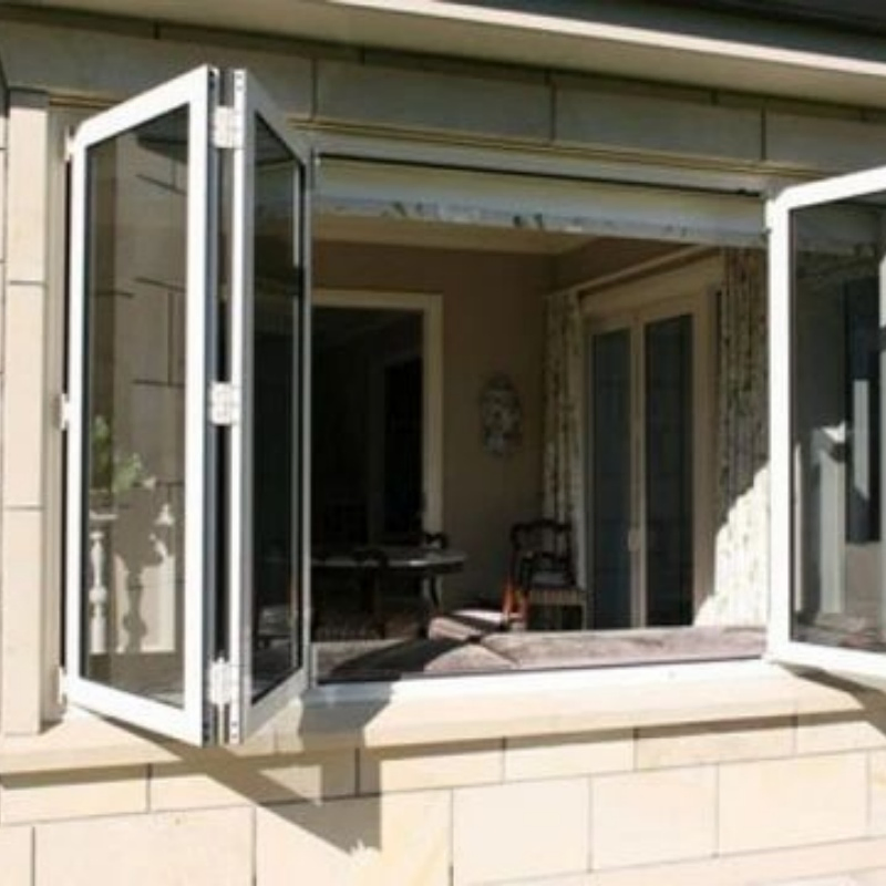 Hot-Sale Vertical Bay Awning Interior Bi-Fold Folding Glass Closet Aluminium Windows and Doors