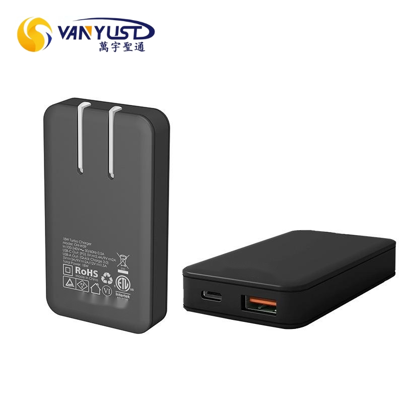 15W 18W Dual USB Output Ports Fast Charging Foldable Wall Charger ETL PSE Level VI RoHS Certified 5V 3.1A for Smartphones Tablets Mobile Devices