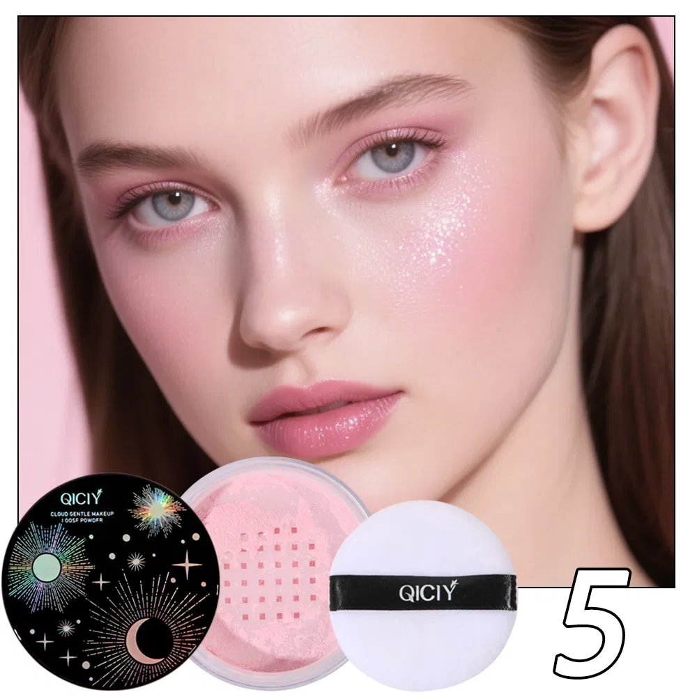 3-Color Pearlescent Loose Powder + 3-Color Loose Powder