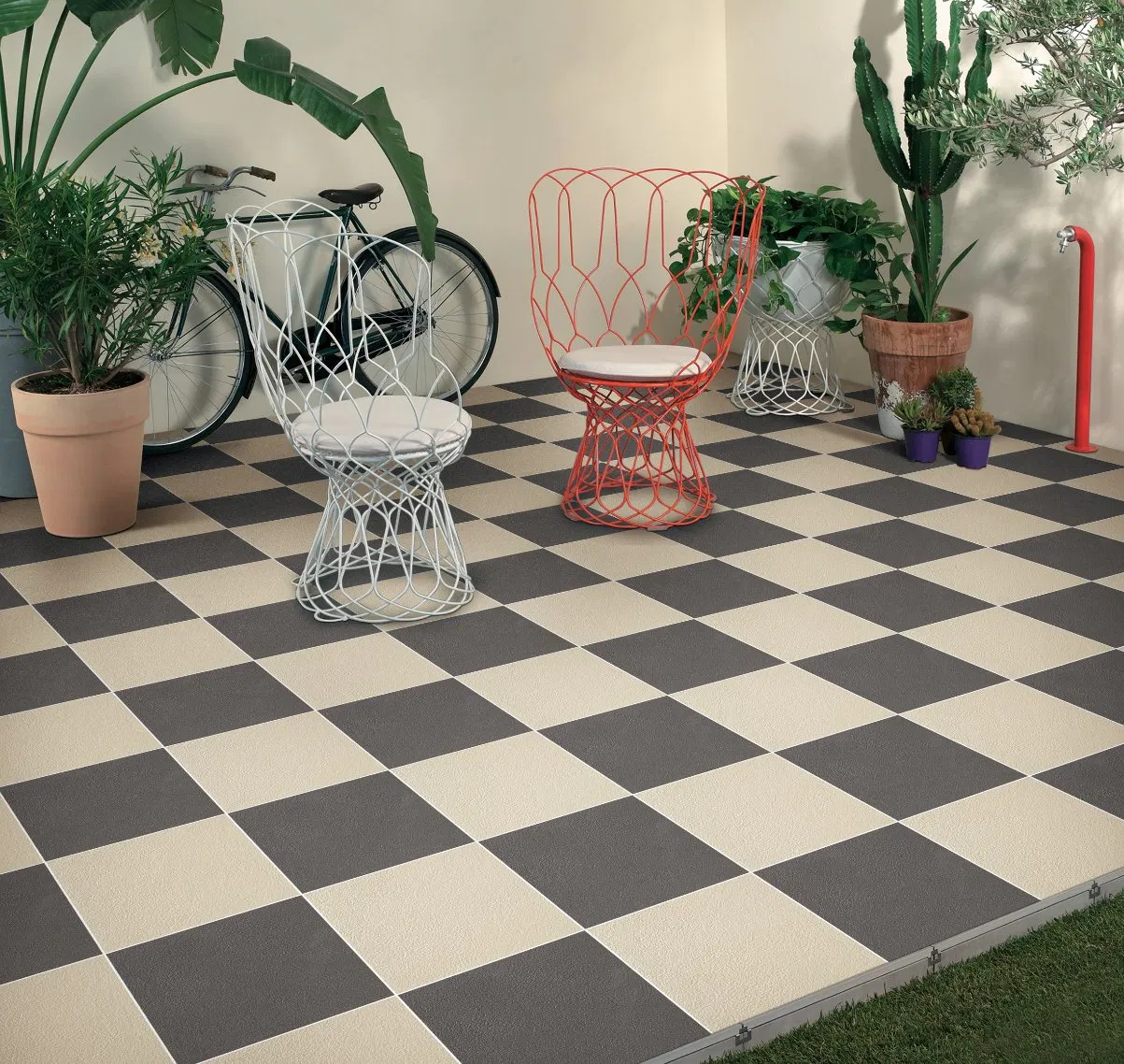 Anti Slippy 300X300 Standard Size Outdoor Cement Porcelain Rustic Matt Floor Tiles