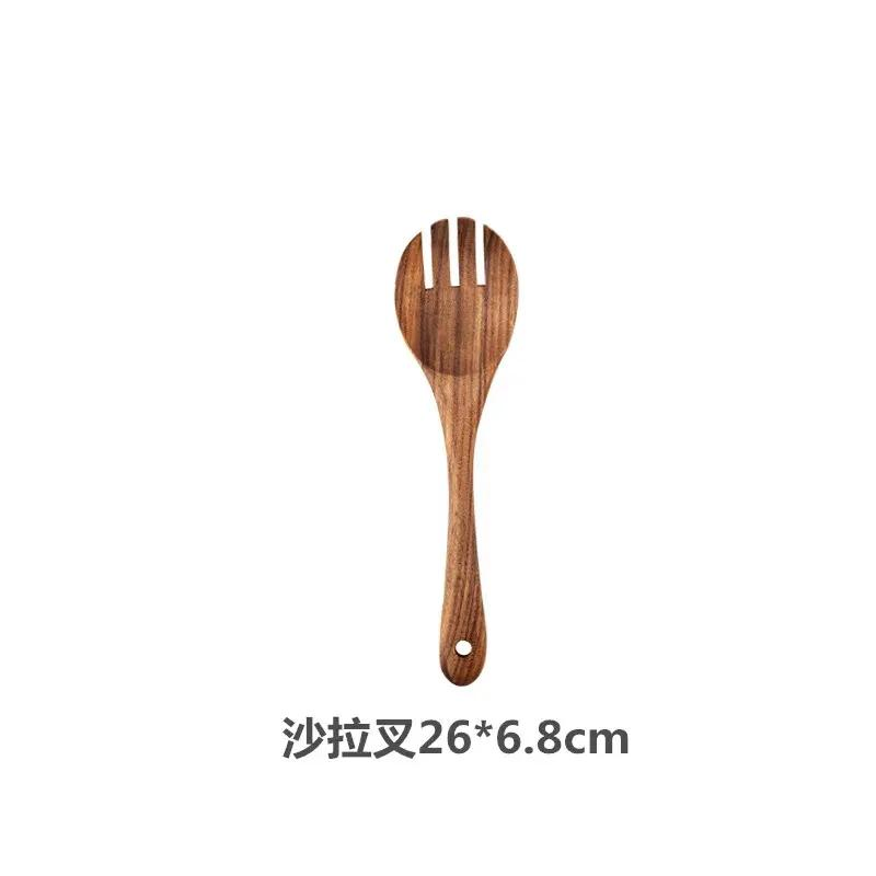 Acacia Wood Handmade Salad Wooden Kitchen Long Handle Spoon