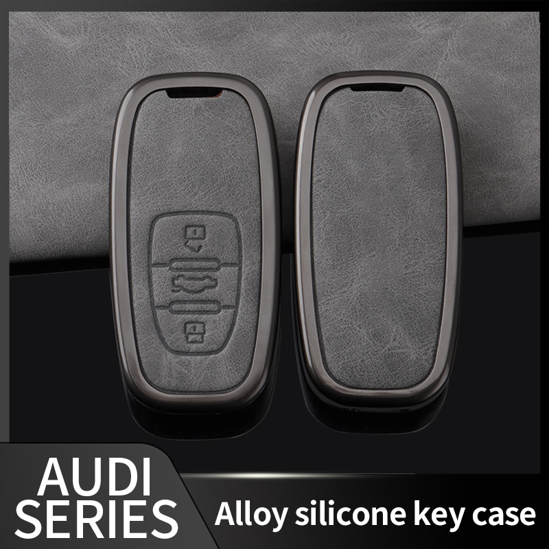 Gunmetal Zinc Alloy Leather Car Key Case