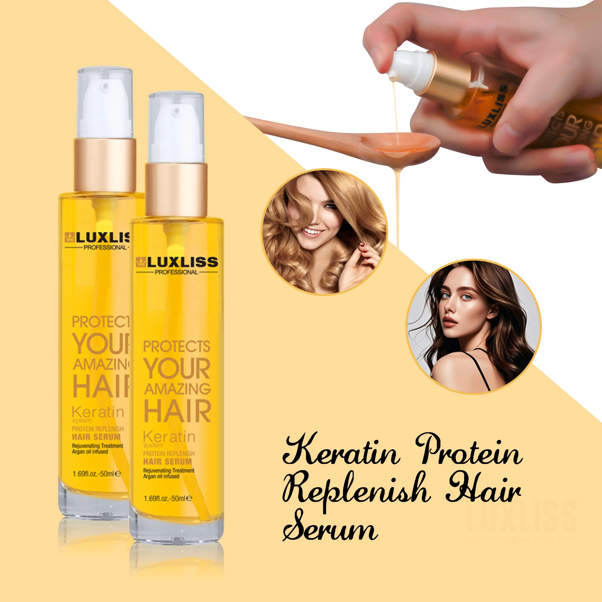 Luxliss Private Label Argan Oil Hair Serum Keratin Smooth Hair Oil Manufacturers