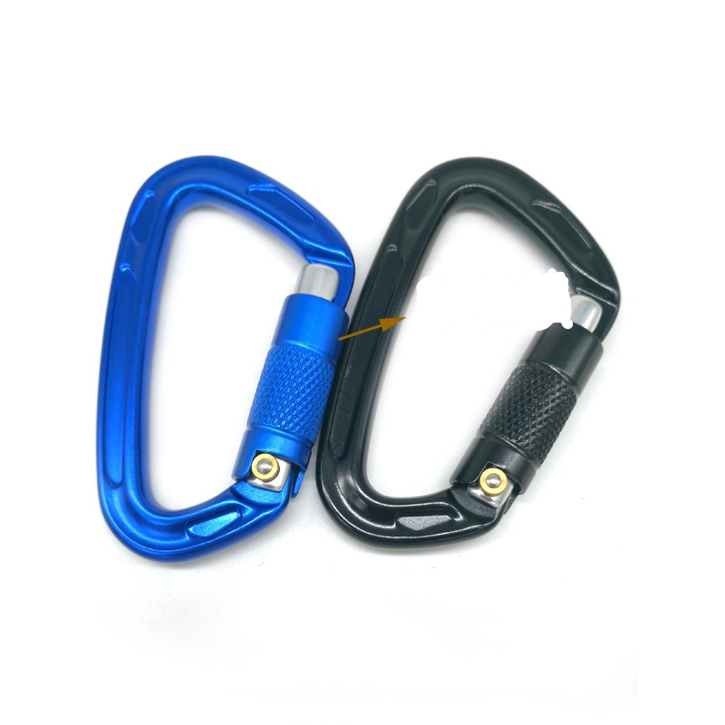 25kN Aviation Aluminum Alloy D-Shaped Mountaineering Carabiner Outdoor Mountaineering Automatic Buckle Rock Climbing Quick Hanging Hand Lock
