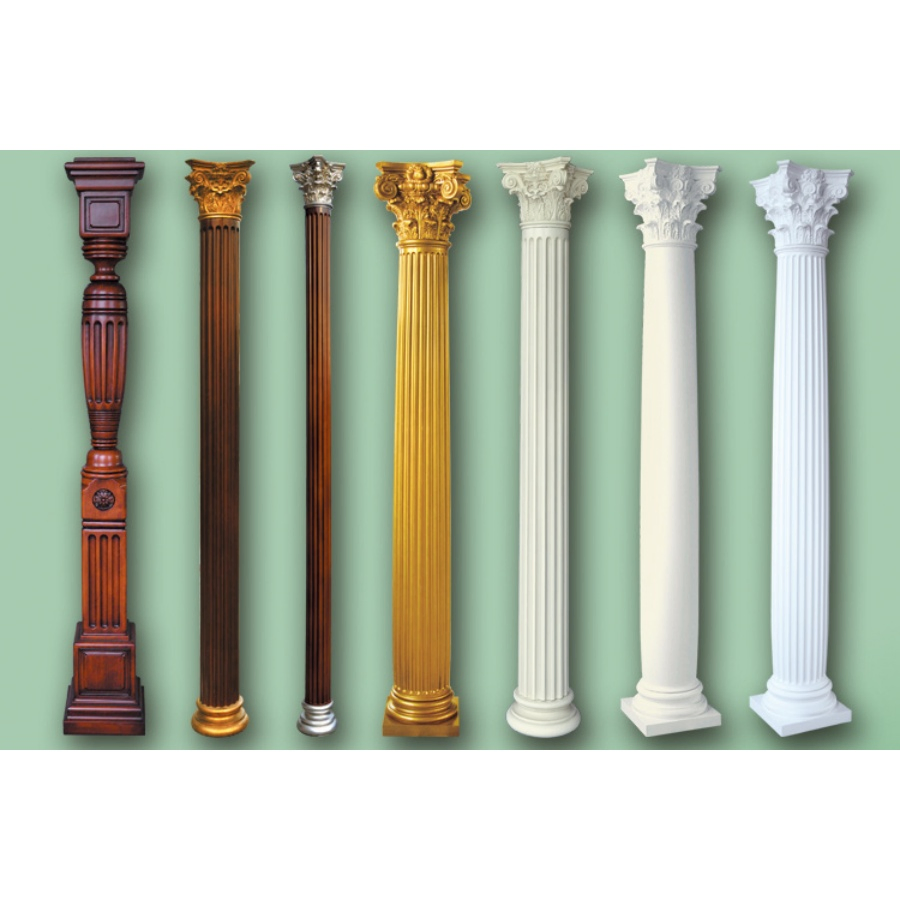 Banruo High Quality Classic Fiberglass Decorative Roman Pillar for Outdoor