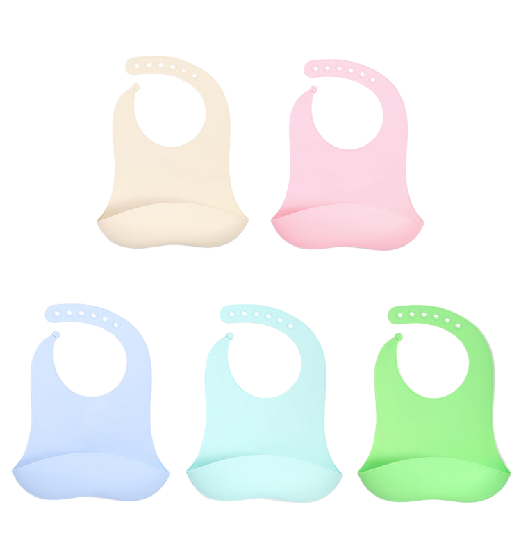 Top Sale Silicone Bib Teether Silicone Baby Teething Bib Baberos Set Printing Feeding Silicona Bandana Waterproof Baby Bib