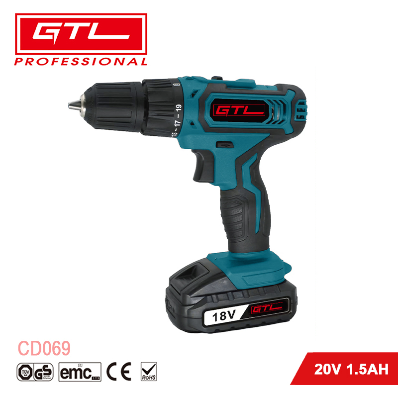 10mm Chuck High Quality 20V Impact Drill Cordless Drill with Battery and Charger (CD069)