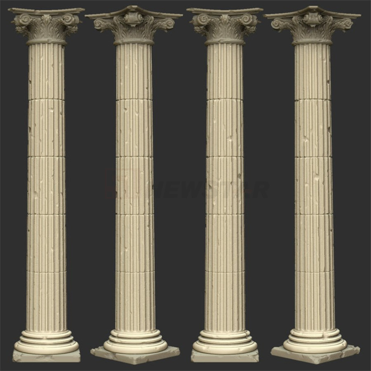 Custom Outdoor and Indoor Natural Carved Stone Pillar Morden Granite Pillar Roman Column Marble Stone Pillar