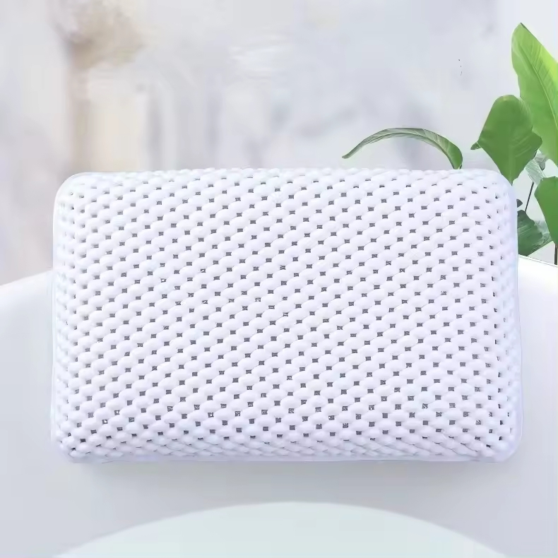 PVC Foam Luxury Bathtub Cushion Non-Slip Pillow Convenient Suction Cup Bath Pillow Waterproof Soft Material for Bathroom