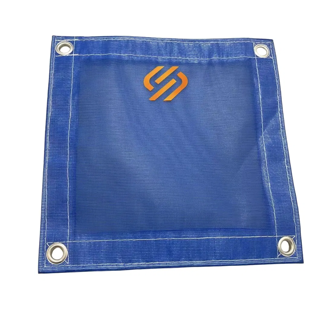 250d/24*24 Blue Color 130g/Sqm Fire Resistant Scaffolding PVC Mesh Sheet