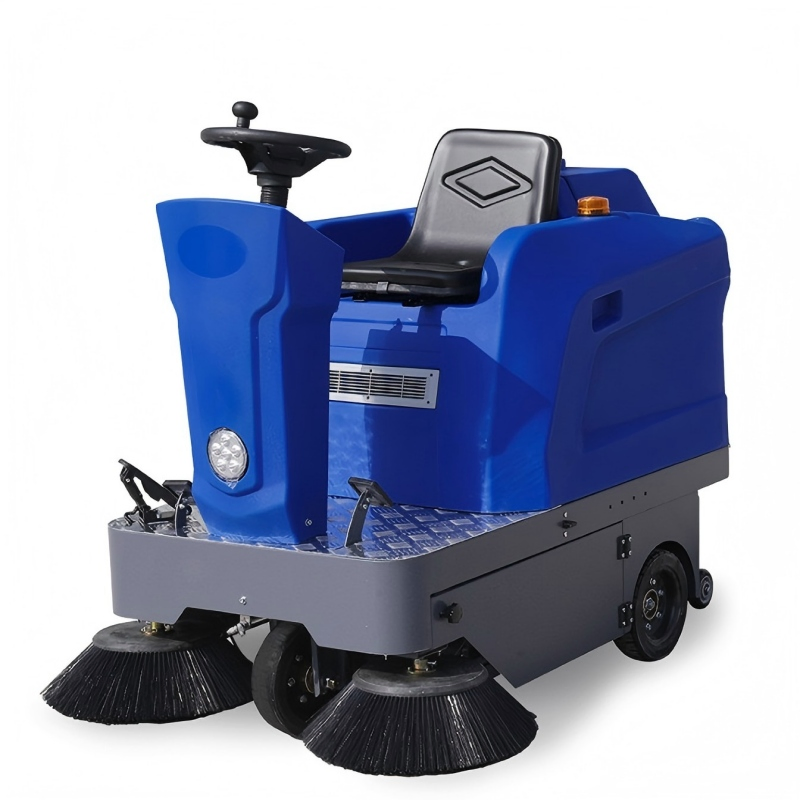 Ride-on Sweeper for Large Area Cleaning with Comfortable Seating and Easy Maneuverability