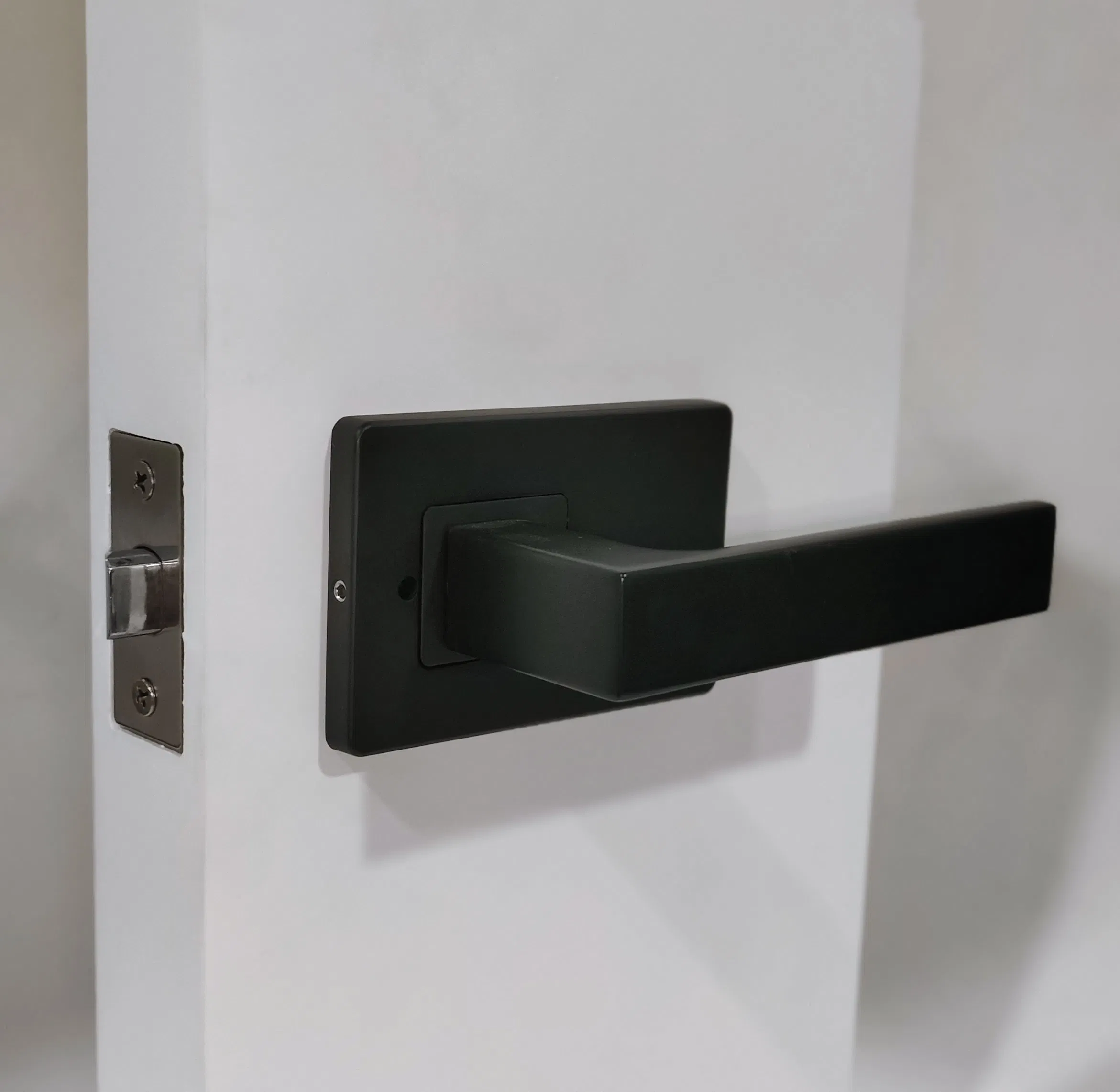 Japanese Silent Three Bar Door Lock Set Without Key Lock with Handle Wooden Door Lock for Interior Bathroom Door