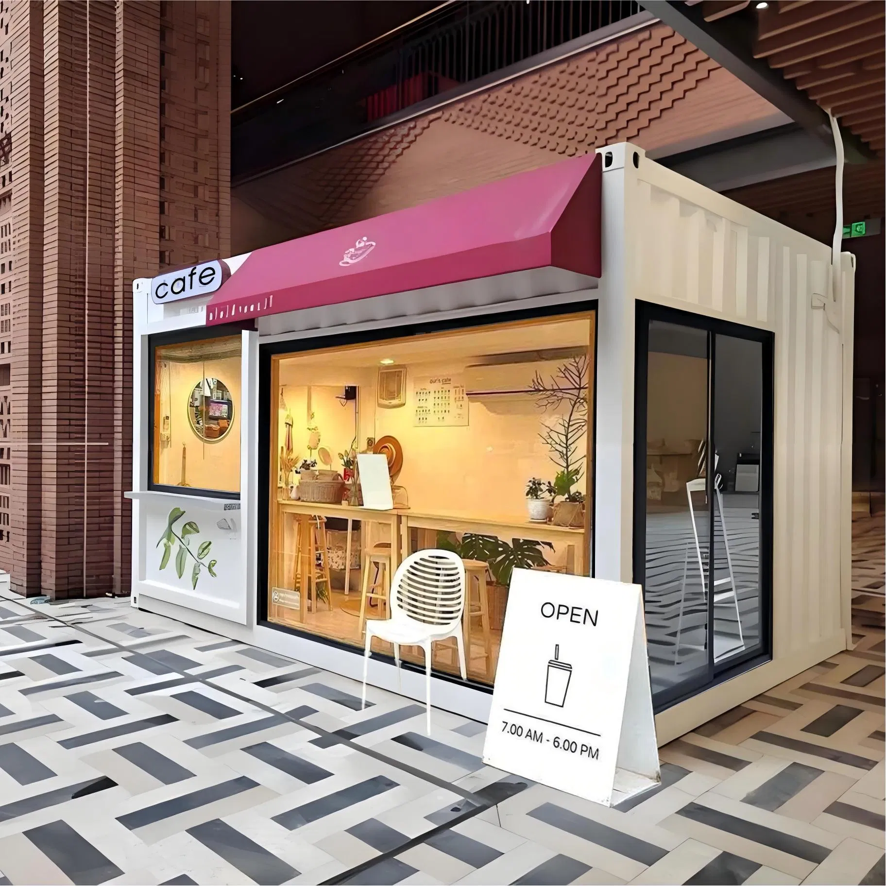 Prefabricated House Steel Structure Moveable Modular House for Street Cafe Mobile Shop