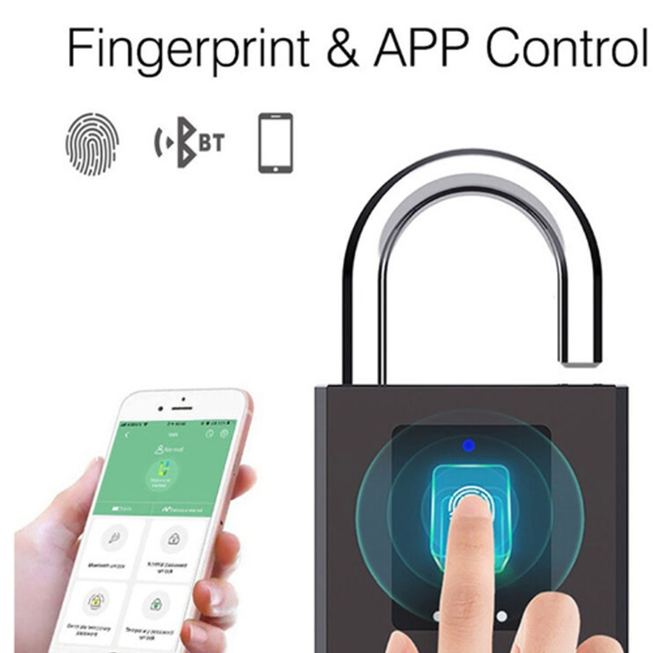 High Quality Waterproof IP65 Safety Large Capacity Digital Smart APP Fingerprint Padlock