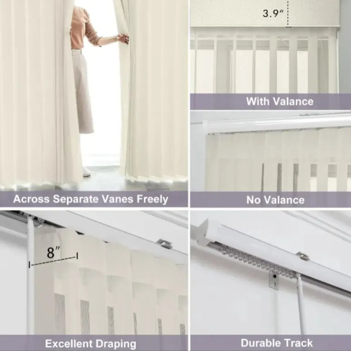OEM ODM Elegant Window Fabric Durable Track Dream Curtain Vertical Blind