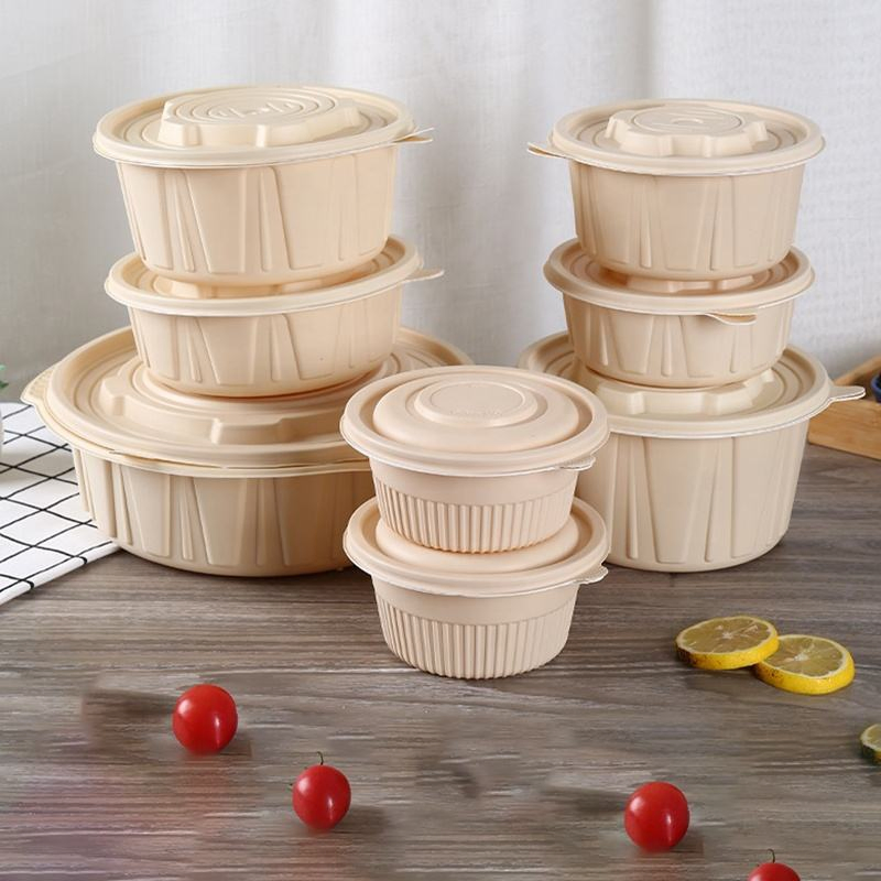Round Disposable Cornstarch Soup Bowl with Lid