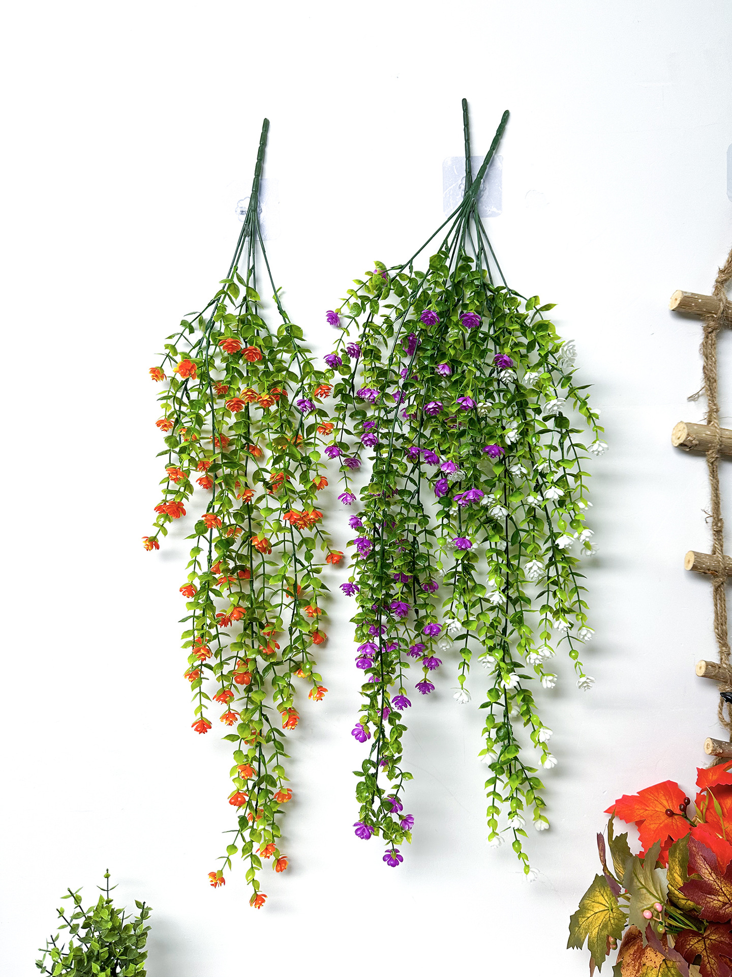 Цветы искусственные подвесные белые УФ-стойкие для дома сада