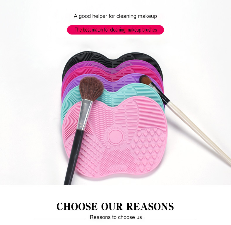Small Size Silicone Makeup Brush Cleaner Pad Makeup Brush Cleaning Mat Cosmetic Brush Cleaning Mat Mini Washing Tool Scrubber
