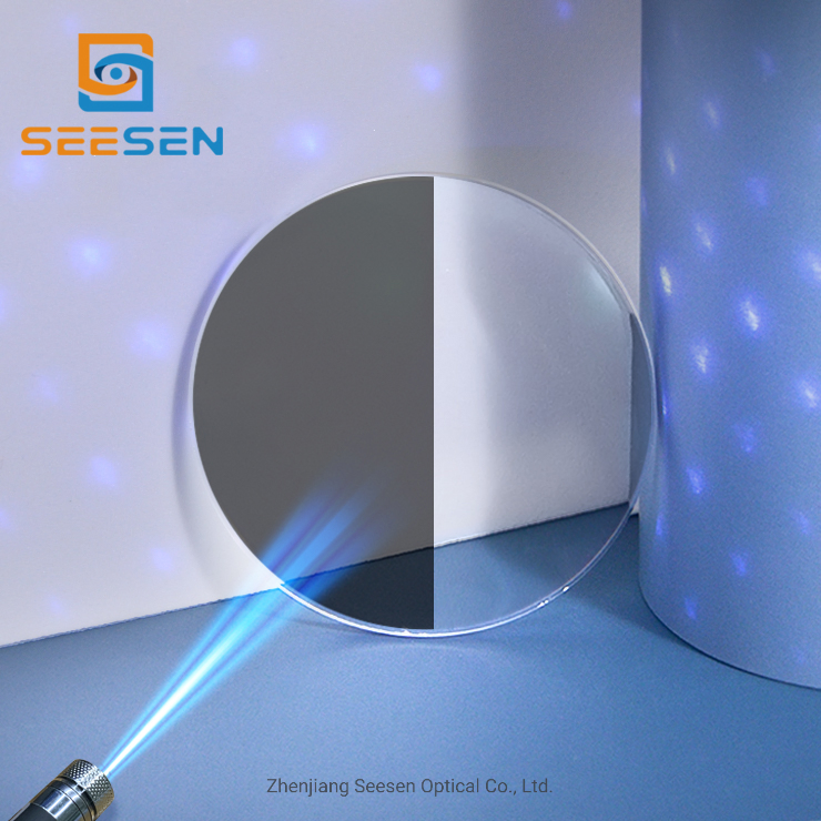 Fast Change Color Lens Blue Cut 1.61 Asp Photochromic Optical Lenses Blue Block Lens Price
