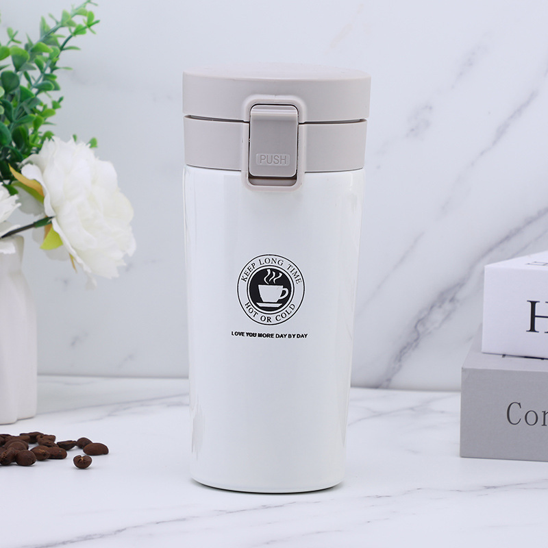 380ml 500ml Wholesale Portable Stainless Steel Insulated Coffee Travel Car Mug with Press Lid