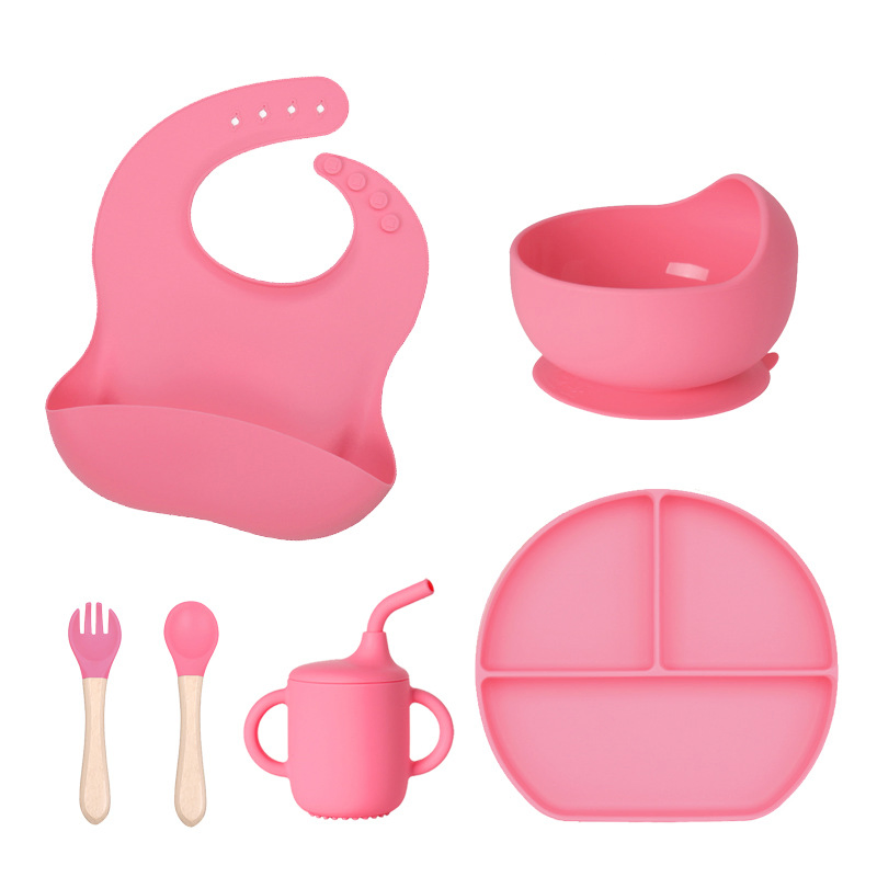 Silicone Manufacturer Wholesale Silicone Free 100% Food Grade Silicone Elephant Divided Baby Feeding Sets Non-Slip Fork and Spoon Baby Factory Price