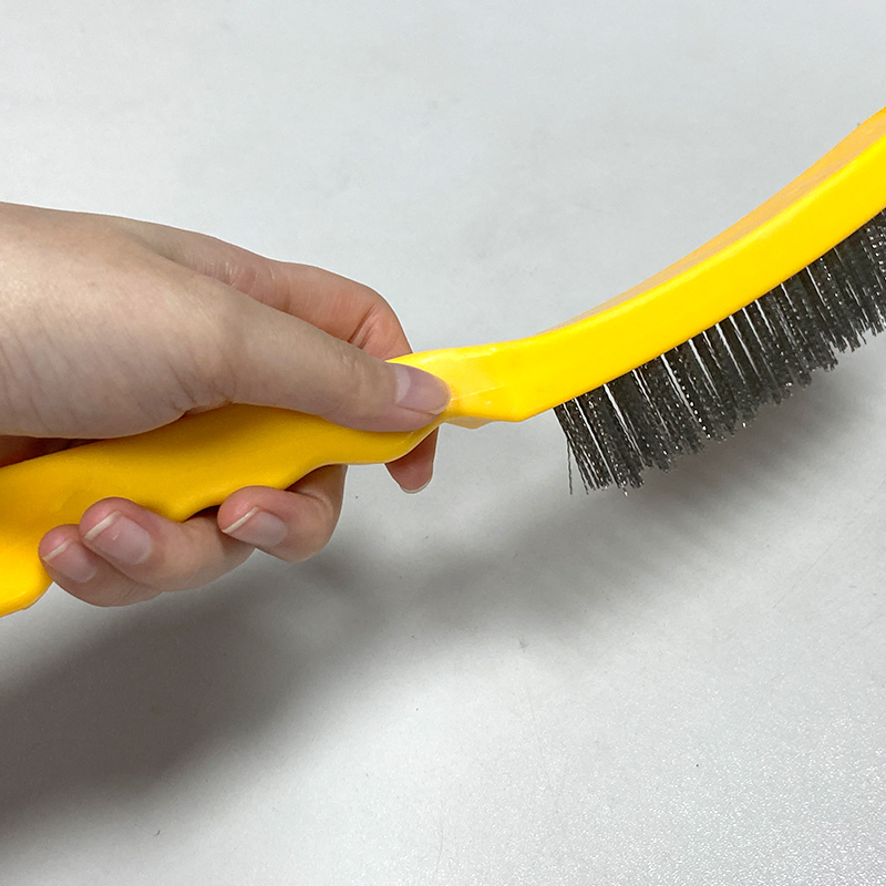 Heavy-Duty Square-Handled Stainless Steel Wire Brush for Tough Cleaning