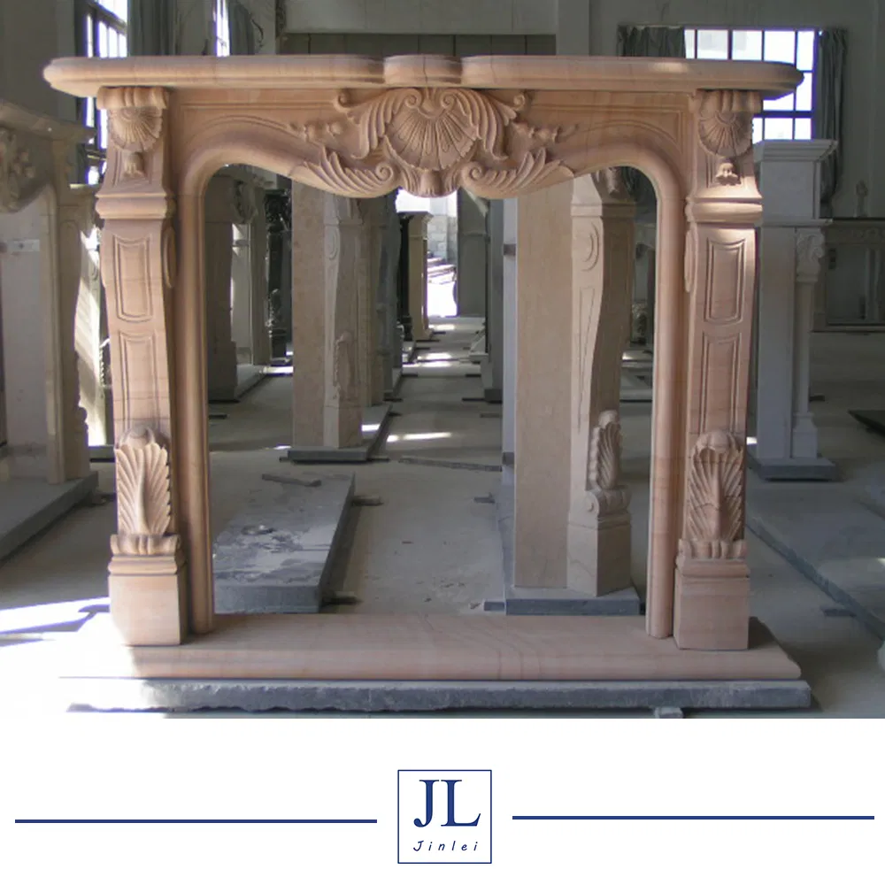 Electric Antique Sunny Travertine Limestone Beige Brown Marble Fireplace and Marble Fireplace and Stone Fireplace Mantels