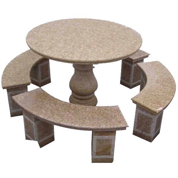 Outdoor Natural Stone Garden Table Bench Granite G603 Factory Price