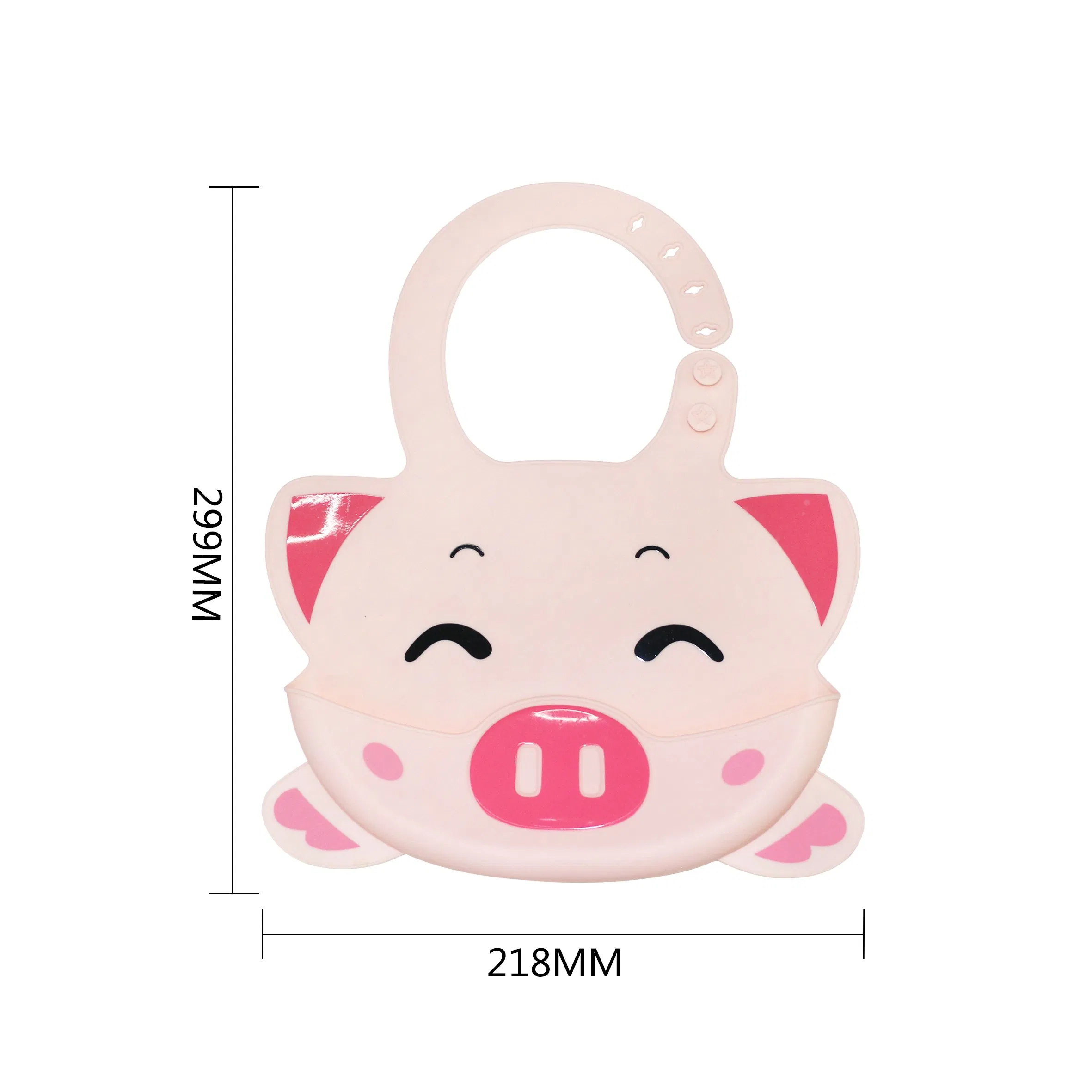Stylish Pink Pig Silicone Baby Bib - BPA Free for Safe Feeding
