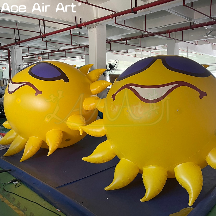 Air-Tight Smiling Sun Decoration Summer Inflatable PVC Sun Model for Beach and Pool Parties