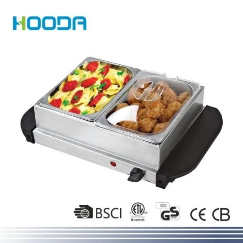 Customized 2*1.5L Electric Buffet Hotel Stainless Food Display Warmer Container