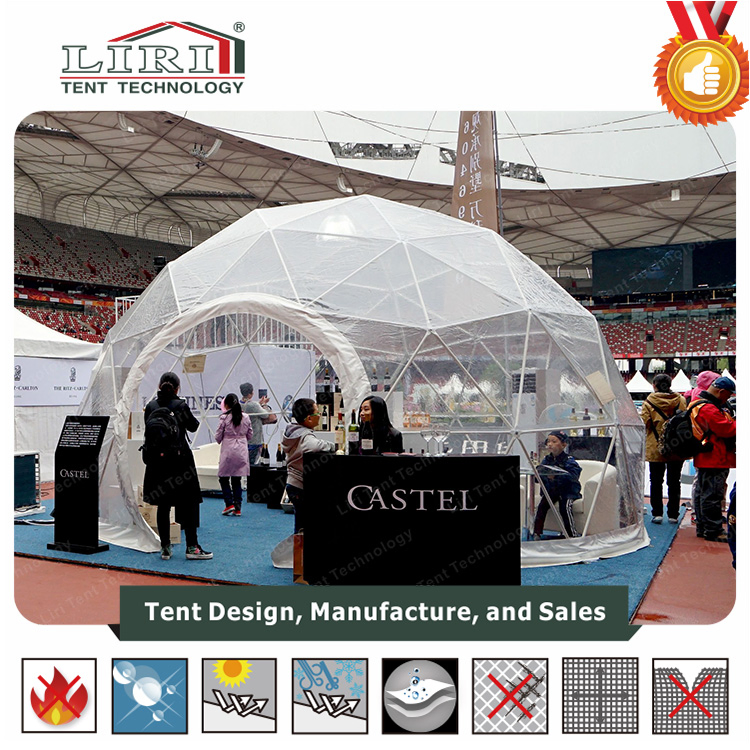 Small Transparent Half Sphere Geodesic Tent for Sports Event Showroom