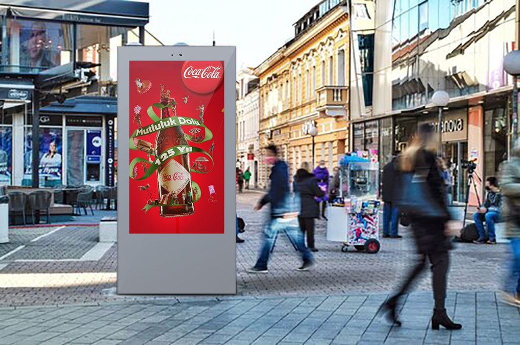 Double Sided LCD Display Screen Waterproof IP65 IP55 Advertising Player Kiosk Vertical Totem Outdoor Digital Signage