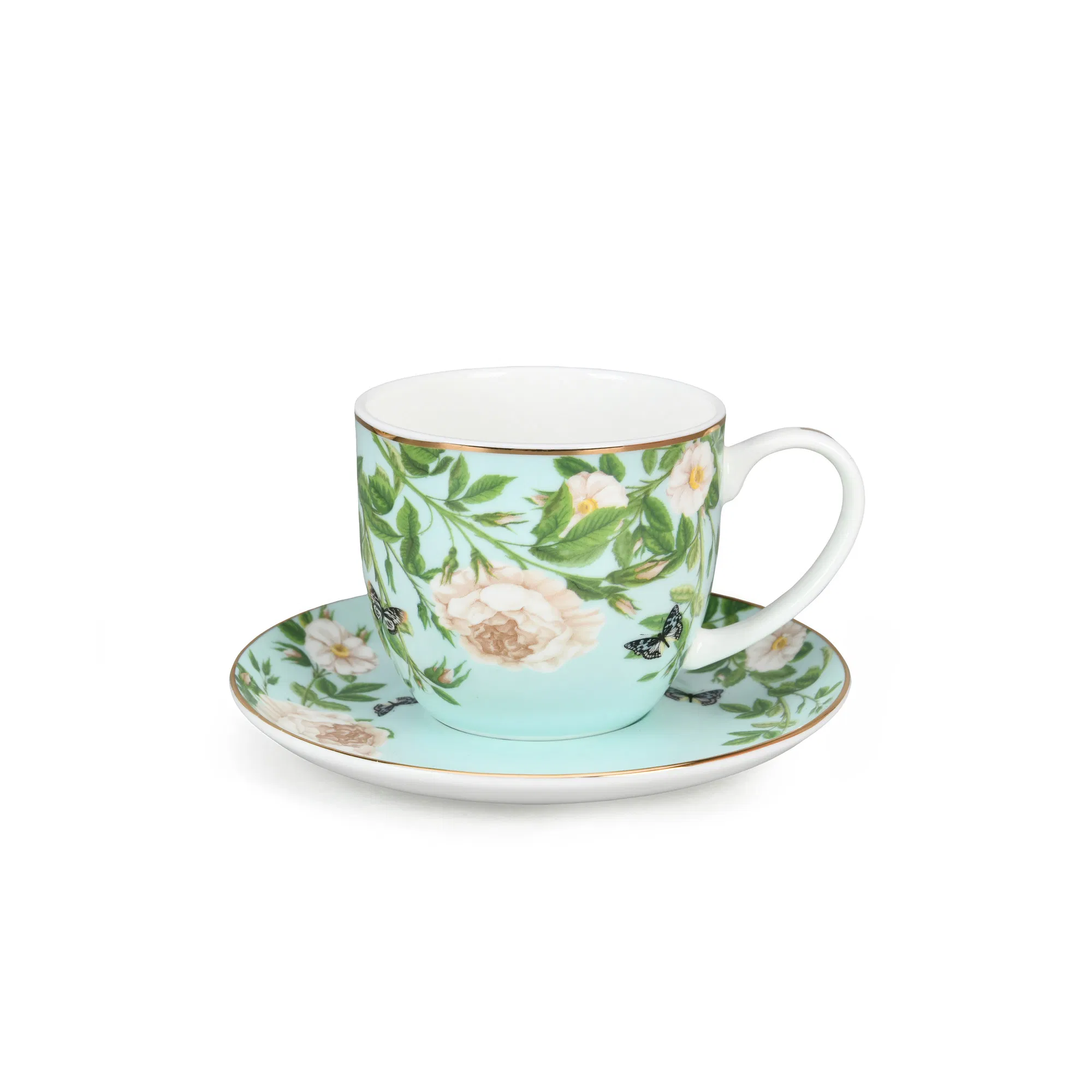 Набор чашек с блюдцами Gold Rim Floral