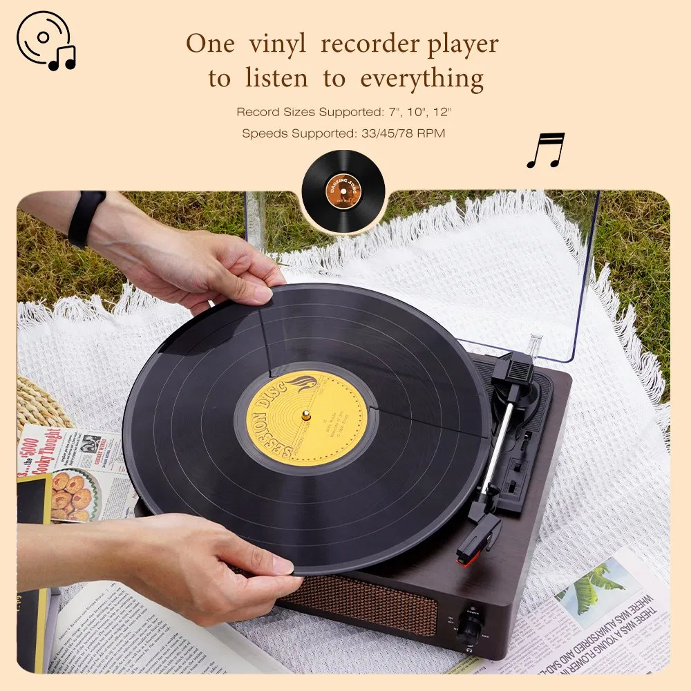Factory Supply Classic R108 Radio Gramophone Luxury Retro Vinyl Phonograph Record Player