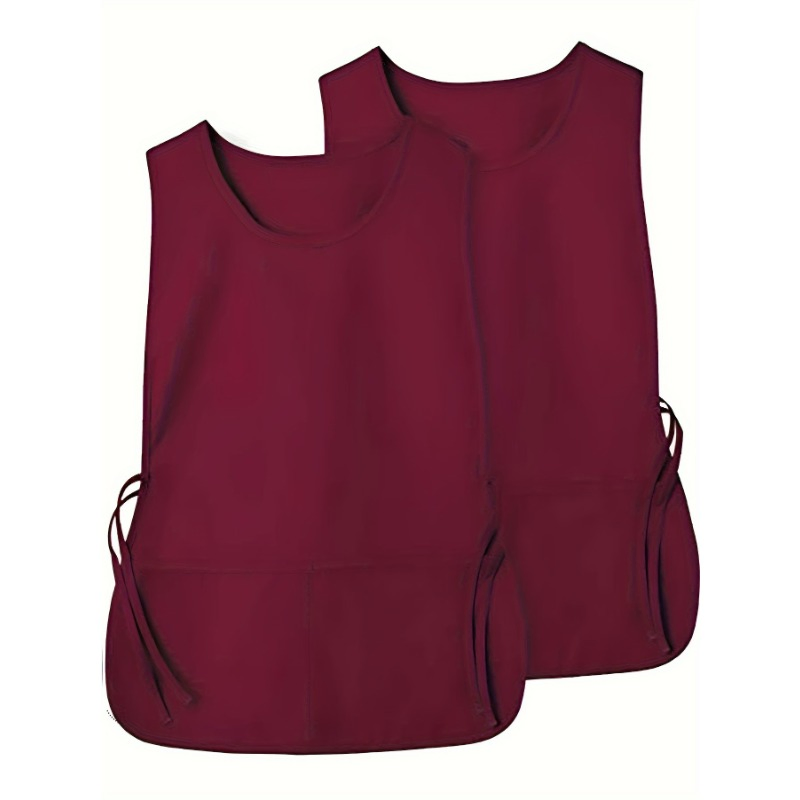 Promotional Current Season Innovation Polyester Unisex Patched Pocket Aprons Kitchen Work Clothing