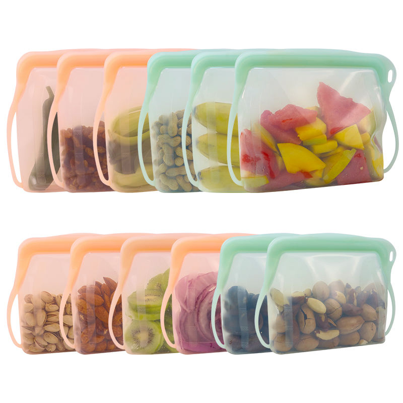 LFGB and FDA Approved 100% Platinum Silicone Food Grade Reusable Storage Bag for Snack/Sandwich/Fruit/Vegetable/Meat