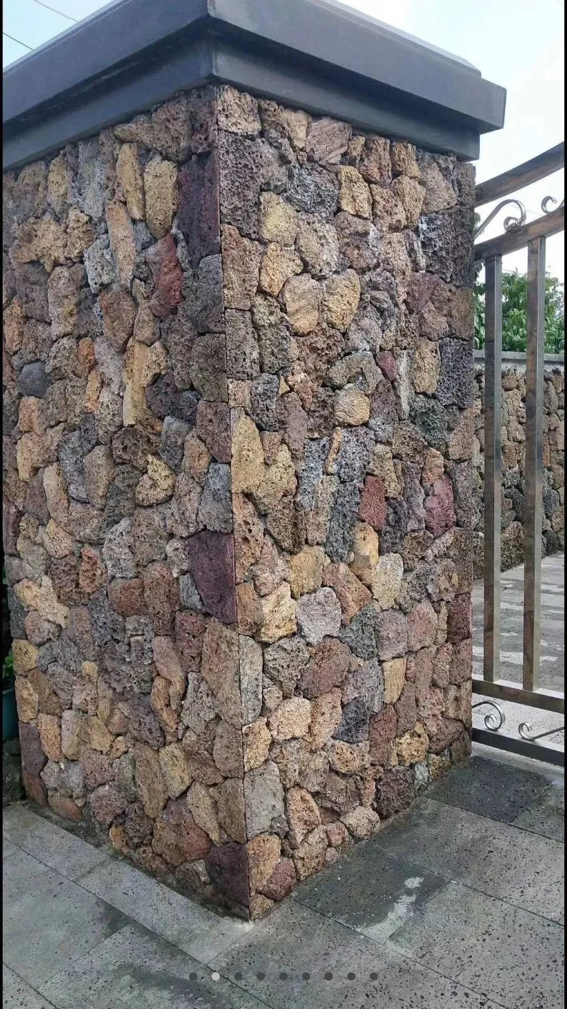 Natural Volcanic Stone Mix Color Lava Stone Wall Cladding for Exterior Tile
