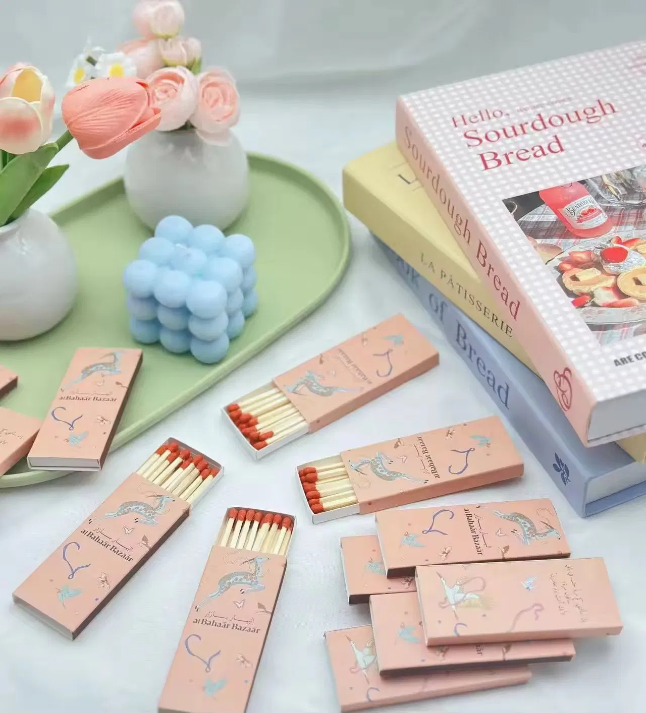 Custom Logo Boxed Matches Hotel Colorful Bulk Deluxe Candle Matches Wooden Matchsticks