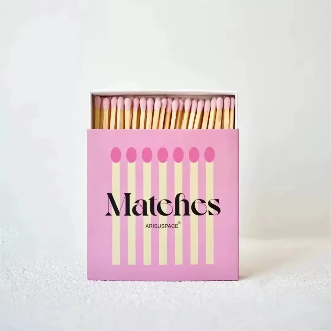 Aromatherapy Candle Matches Pink Box Matches Advanced Personalized Customization Logo Pink Extra Long Sticks Matches