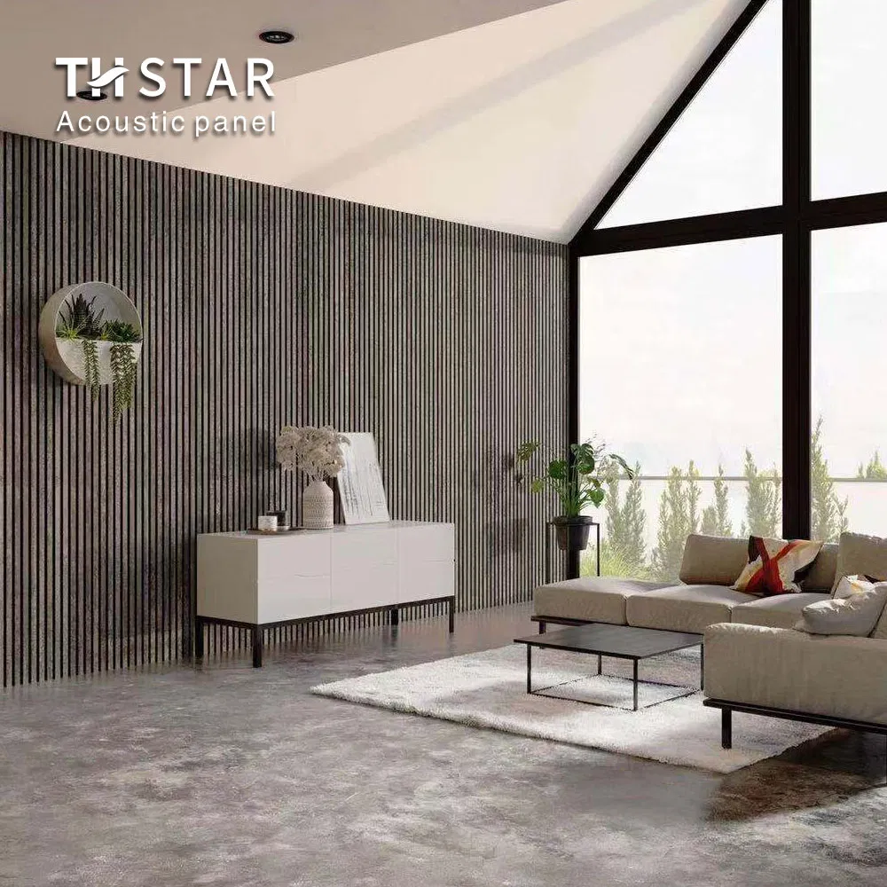 Customized Foam Acoustic Materials Wood Veneer Slat Panels