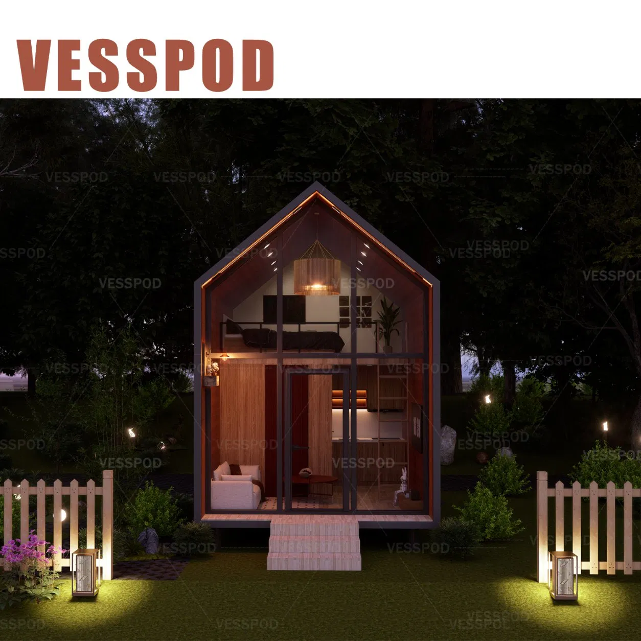 Customizable Residential Hostel Standard Light Steel Prefabricated Triangle Cabin a Frame