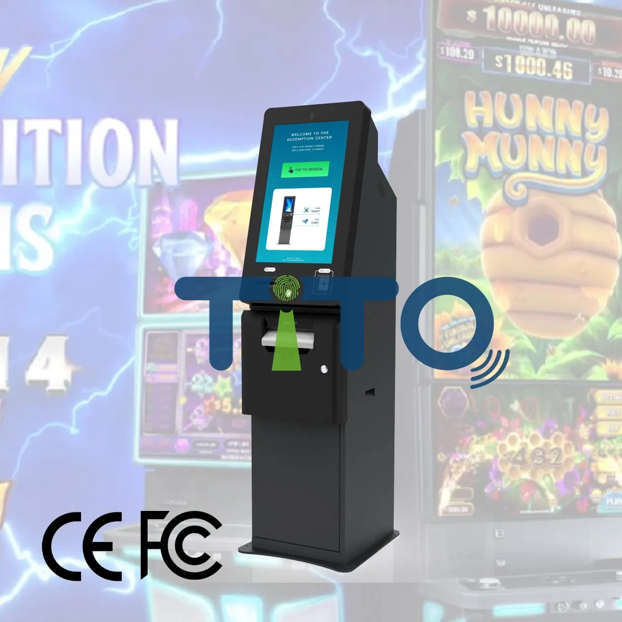 Compact Qr Ticket Redemption Kiosk with Pti Sdk & Cash-out Module for Skill Game Cabinets & Coin-Op Machines