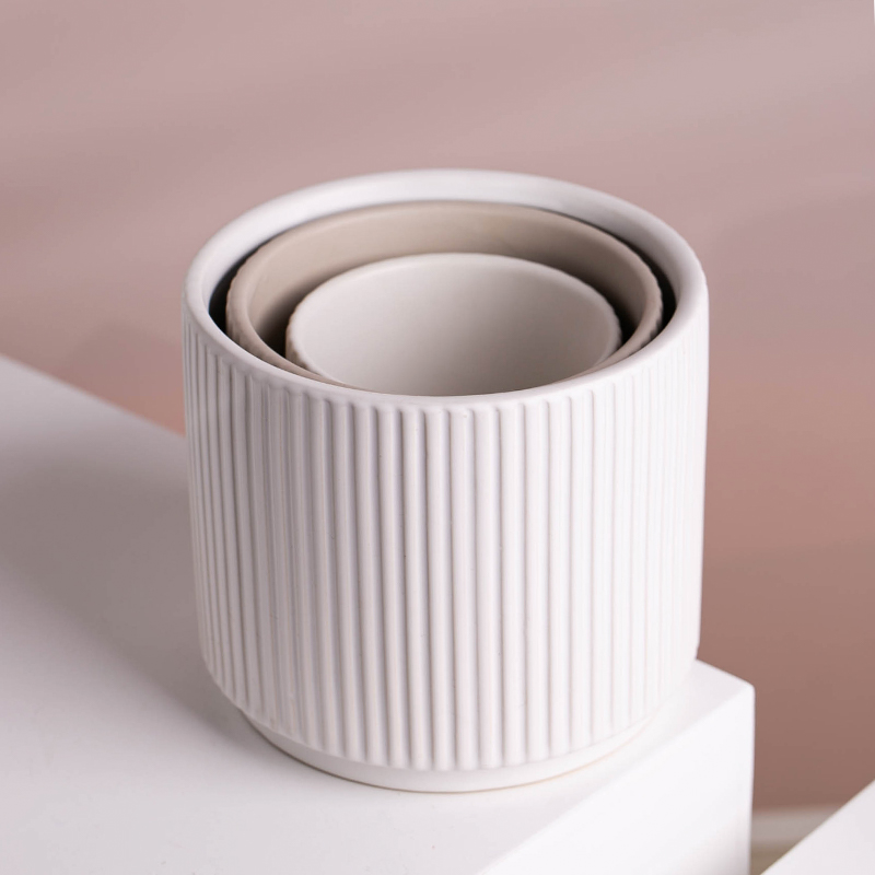 Горшок керамический белый для комнатных растений