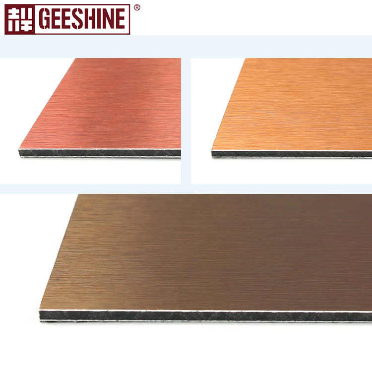 Brushed Silver PE Aluminum Composite Wall Panel ACP Sheet