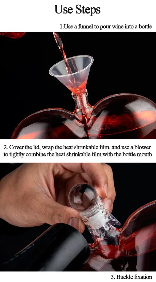Heart-Shaped Empty Creative Art White Wine Bottle Transparent Lead-Free Sparkling Wine Bottle