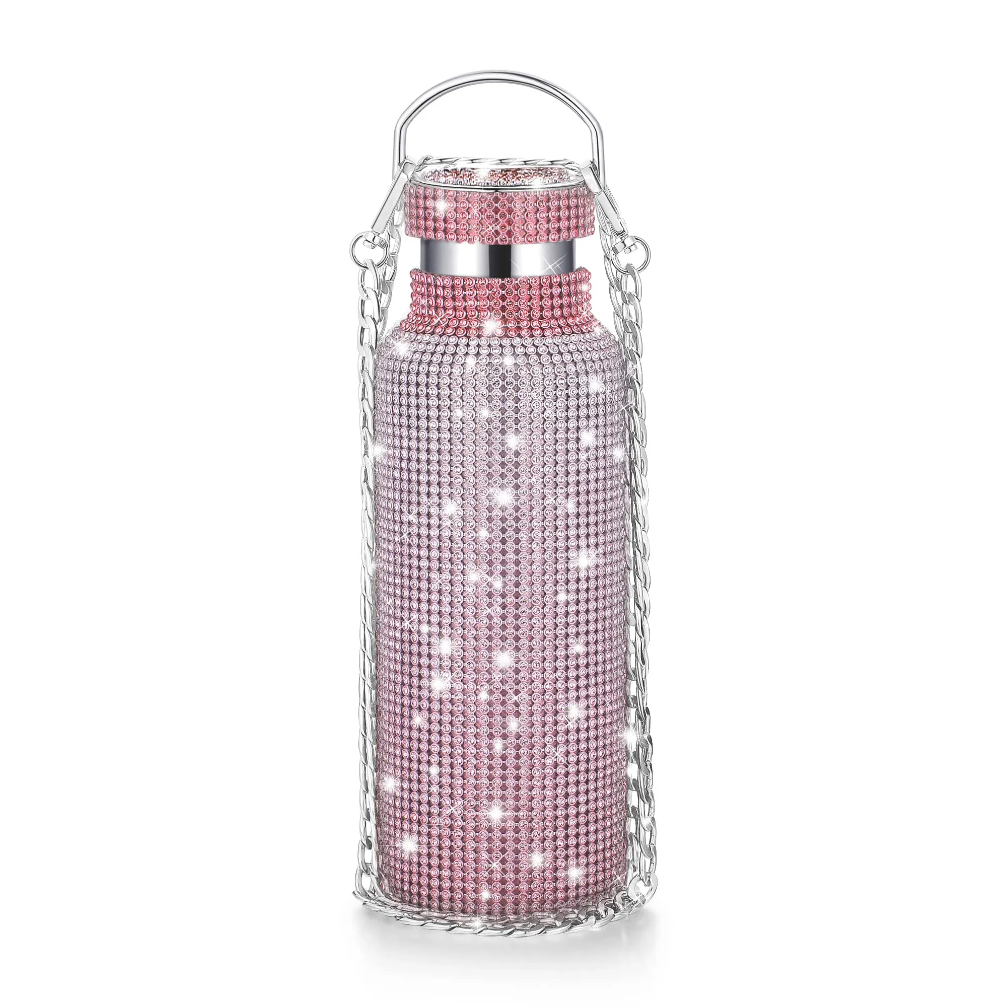 Wholesale Bling Water Bottle Diamond Stainless Steel Insulated Thermal Chain Vacuum Flask