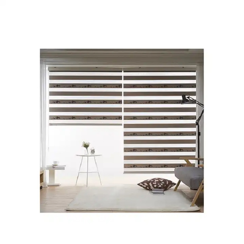 Motorized Day and Night Electric 100%Blackout Zebra Roller Blind
