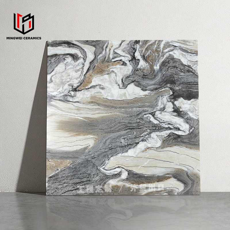 China Manufacturer 600*600mm Gilding Flooring Wall Golden Line Porcelain Tile