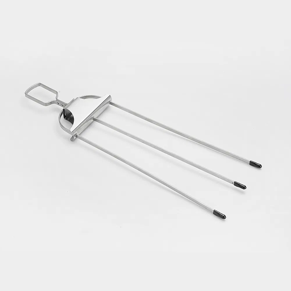 Stainless Steel 3-Way Barbecue Skewers Long Grill Fork with Brush Esg30126